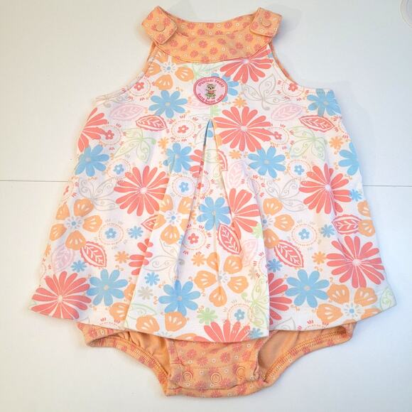Carter’s Baby Girls Romper Dress 24M Floral Tropical Teddy One Piece Outfit - Picture 1 of 6